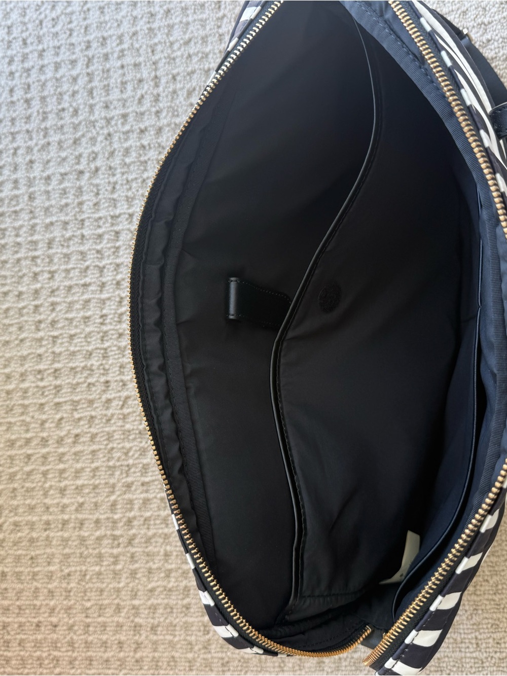 kate spade Black and White Striped Laptop Bag with Shoulder Strap - Picture 3 of 3